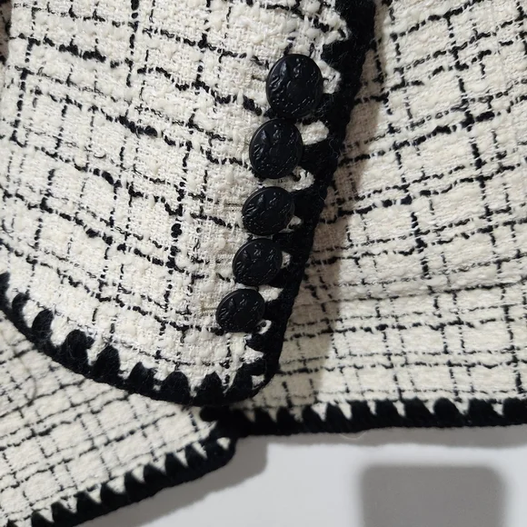 Veronica Beard Albia tweed jacket size 6 black and white new with tag